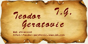 Teodor Geratović vizit kartica